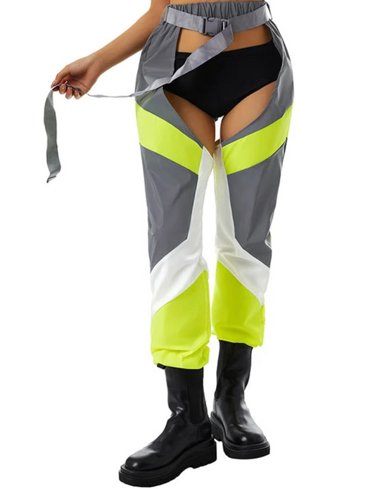 Bottomless Chaps - Neon Green Color Block